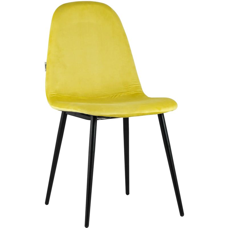 Стул Archie Chair Черные ножки Желтый Велюр Желтый Черный Стул Archie Chair Черные ножки Желтый Велюр Желтый Черный в Грозном | Loft Concept