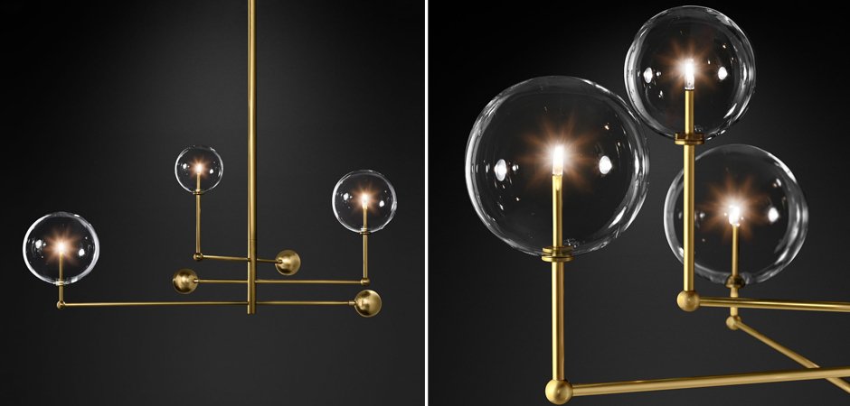 Подвесной светильник Globe Mobile 3 brass Подвесной светильник Globe Mobile 3 brass - Loft-Concept в Грозном