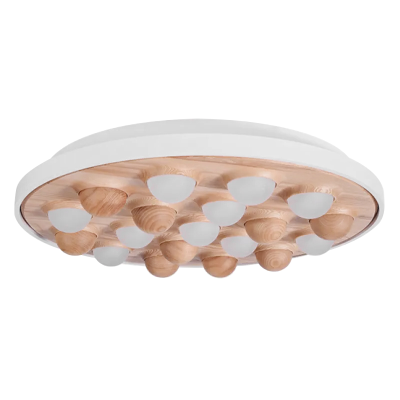 Потолочная люстра PIE White Light wood Древесина Белый Белое матовое стекло Потолочная люстра PIE White Light wood Древесина Белый Белое матовое стекло в Грозном | Loft Concept