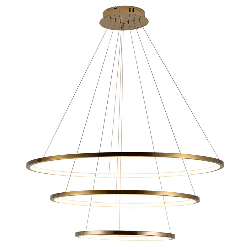 Люстра Ring Horizontal Trio gold Золотой Люстра Ring Horizontal Trio gold Золотой в Грозном | Loft Concept