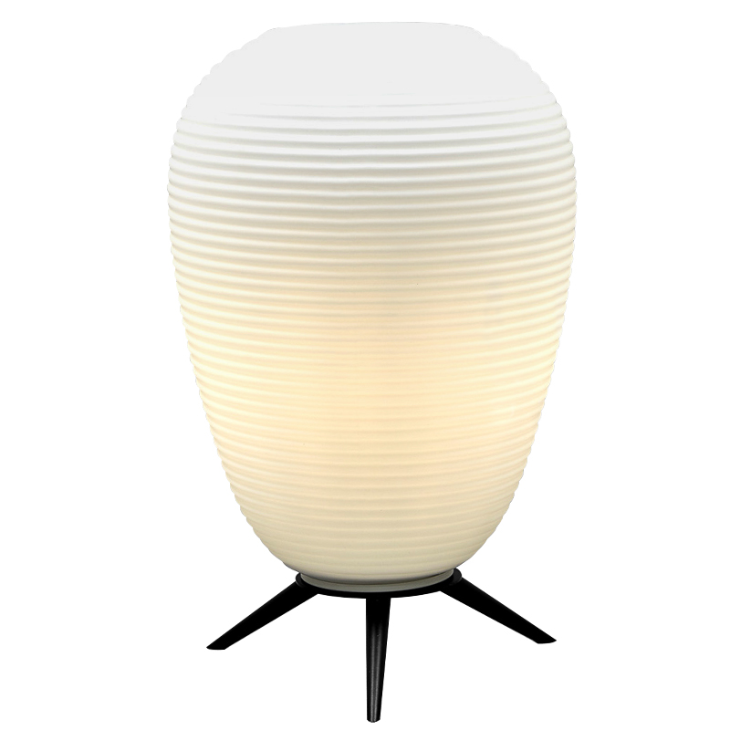 Настольная лампа в японском стиле Muir Glass Paper Lamp Белый Черный Настольная лампа в японском стиле Muir Glass Paper Lamp Белый Черный в Грозном | Loft Concept