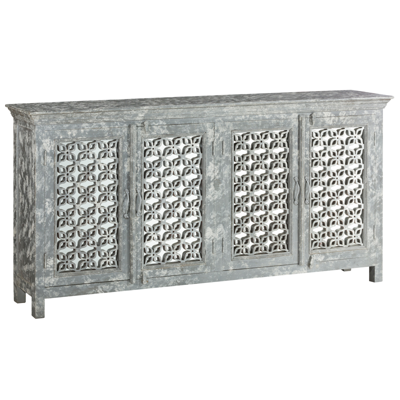 Комод в стиле прованс с декорированным резным фасадом Asger Provence Chest of Drawers Серый в Грозном | Loft Concept 