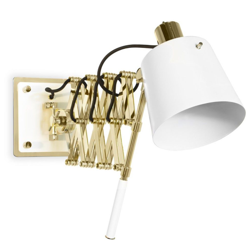 Бра PASTORIUS WALL LAMP White Белый Глянцевое золото Бра PASTORIUS WALL LAMP White Белый Глянцевое золото в Грозном | Loft Concept