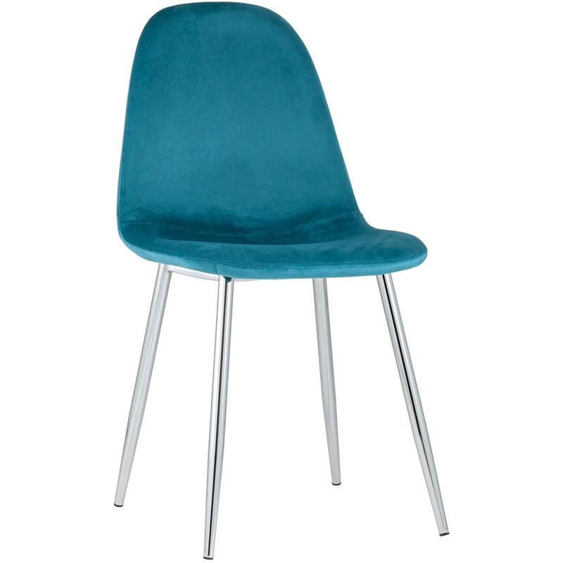 Стул Archie Chair Темно-Бирюзовый Велюр Хромированные ножки Бирюзовый Серебряный Стул Archie Chair Темно-Бирюзовый Велюр Хромированные ножки Бирюзовый Серебряный в Грозном | Loft Concept