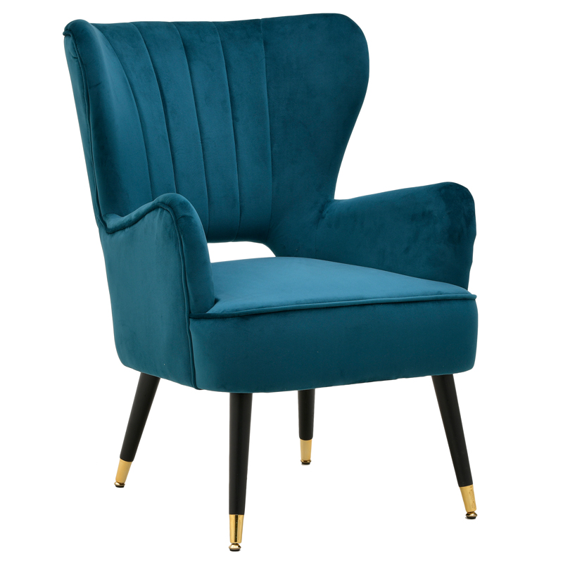 Кресло Drummond Armchairs Blue Морская синь Черный Кресло Drummond Armchairs Blue Морская синь Черный в Грозном | Loft Concept