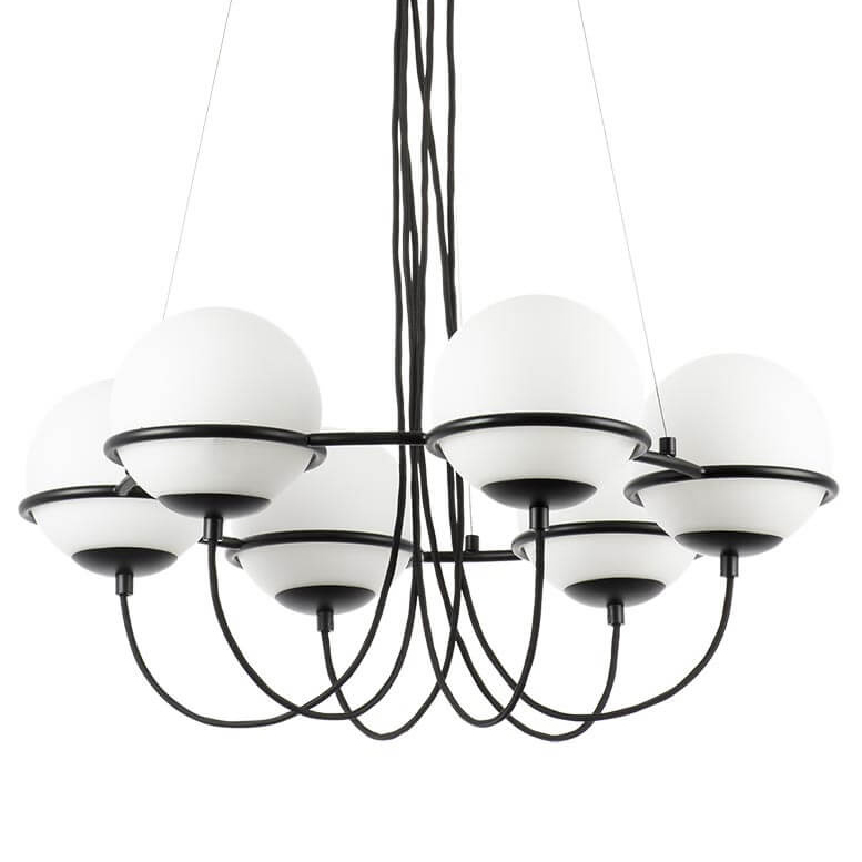 Люстра Melissa Chandelier Black 6 Белый Черный Люстра Melissa Chandelier Black 6 Белый Черный в Грозном | Loft Concept