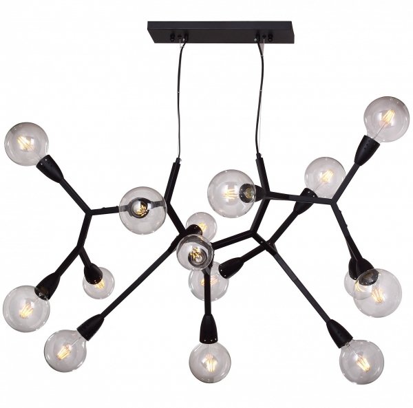 Люстра Polygon Chandelier 15 Black Черный Люстра Polygon Chandelier 15 Black Черный в Грозном | Loft Concept
