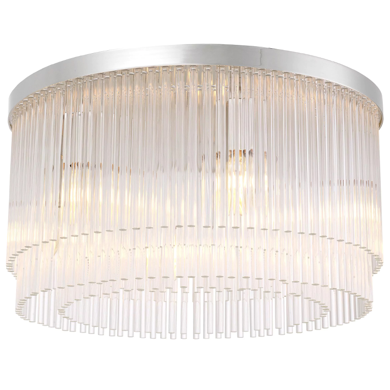 Потолочный светильник Eichholtz Ceiling Lamp Hector Nickel Никель Прозрачное Стекло Потолочный светильник Eichholtz Ceiling Lamp Hector Nickel Никель Прозрачное Стекло в Грозном | Loft Concept