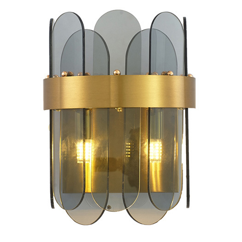 Бра Blount Smokey Wall Lamp Светло-серый Латунь Бра Blount Smokey Wall Lamp Светло-серый Латунь в Грозном | Loft Concept