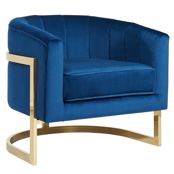 Кресло Accent Velvet chair Золотой Синий Кресло Accent Velvet chair Золотой Синий в Грозном | Loft Concept