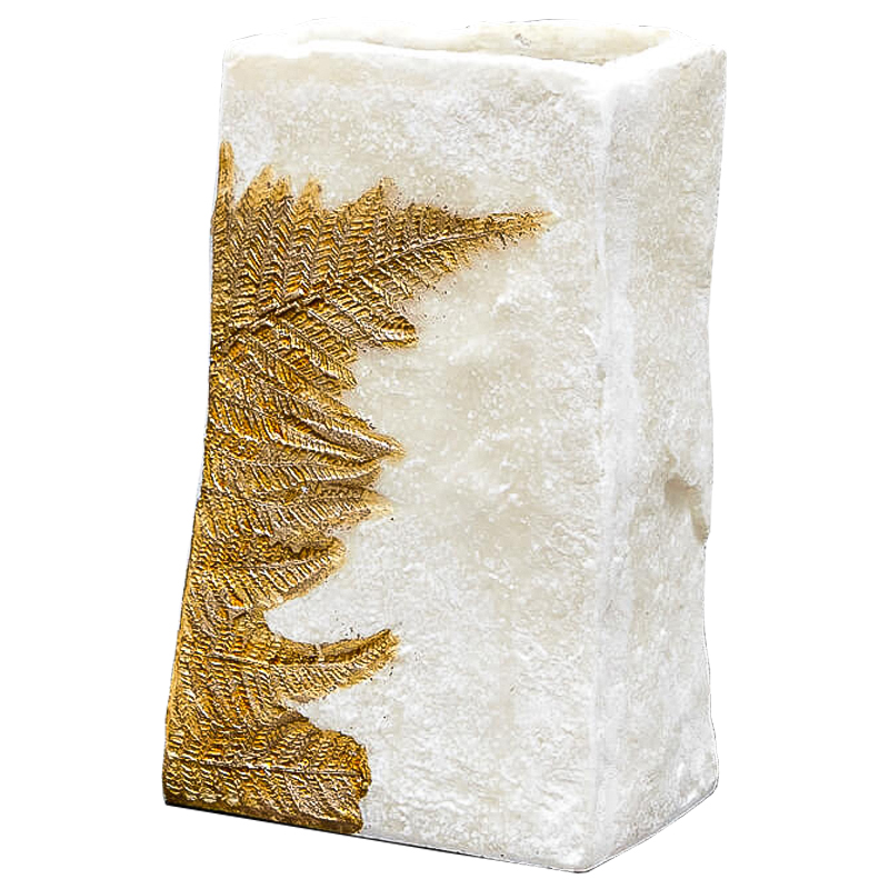 Ваза Ancient Fossil Vase 23 см Белый Золотой Ваза Ancient Fossil Vase 23 см Белый Золотой в Грозном | Loft Concept