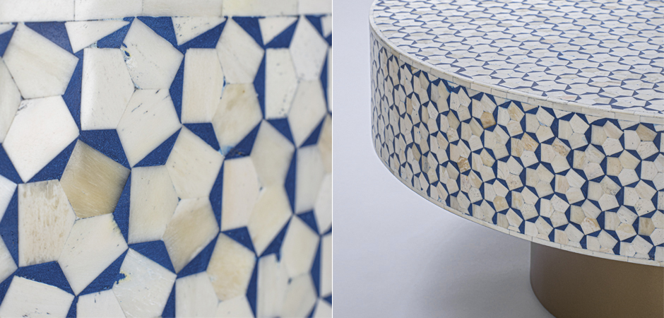 Стол голубой отделка кость BONE INLAY COFFEE TABLE Стол голубой отделка кость BONE INLAY COFFEE TABLE - Loft-Concept в Грозном