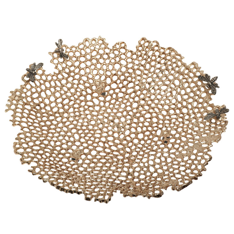 Поднос Honeycomb Золотой Поднос Honeycomb Золотой в Грозном | Loft Concept