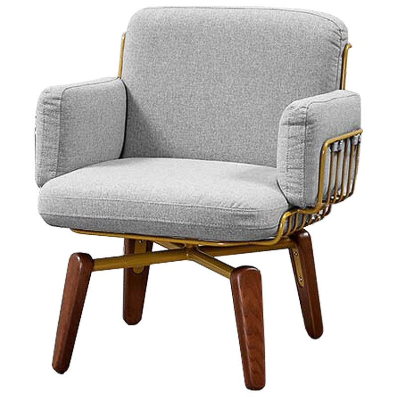 Кресло Frankie Armchair Светло-серый Коричневый Бронза Кресло Frankie Armchair Светло-серый Коричневый Бронза в Грозном | Loft Concept