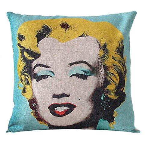 Декоративная подушка Marilyn Monroe Желтый Бирюзовый Декоративная подушка Marilyn Monroe Желтый Бирюзовый в Грозном | Loft Concept