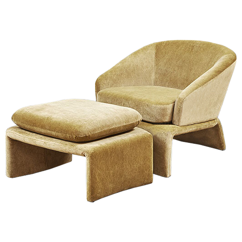 Кресло и пуф Connor Armchair Песочный Кресло и пуф Connor Armchair Песочный в Грозном | Loft Concept