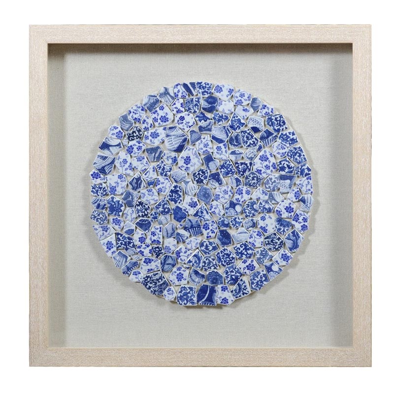 Панно Blue and White Mosaic circle Белый Синий Бежевый Панно Blue and White Mosaic circle Белый Синий Бежевый в Грозном | Loft Concept