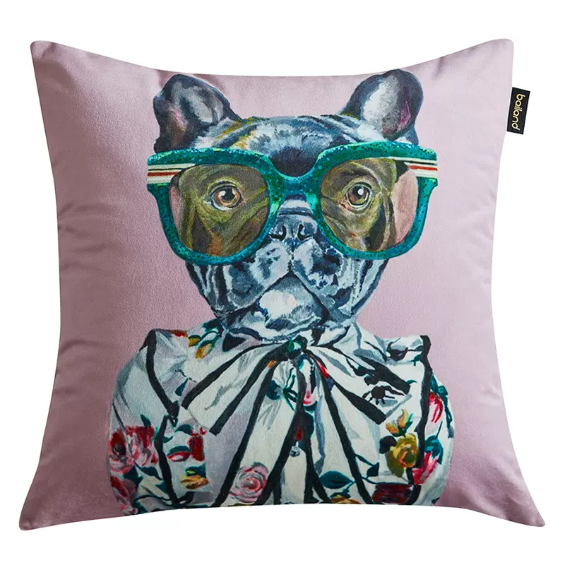 Декоративная подушка Стиль Gucci Dog Fashion Animals Cushion Lilac Мульти Сиреневый Декоративная подушка Стиль Gucci Dog Fashion Animals Cushion Lilac Мульти Сиреневый в Грозном | Loft Concept
