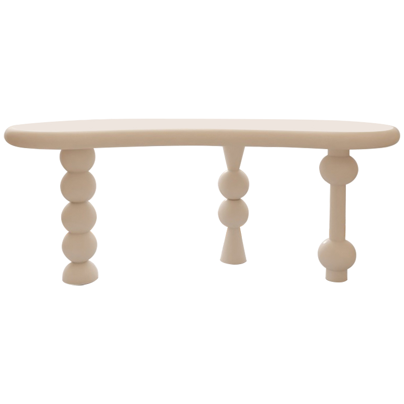 Рабочий стол Zane Unique Shape Desk Бежевый Рабочий стол Zane Unique Shape Desk Бежевый в Грозном | Loft Concept