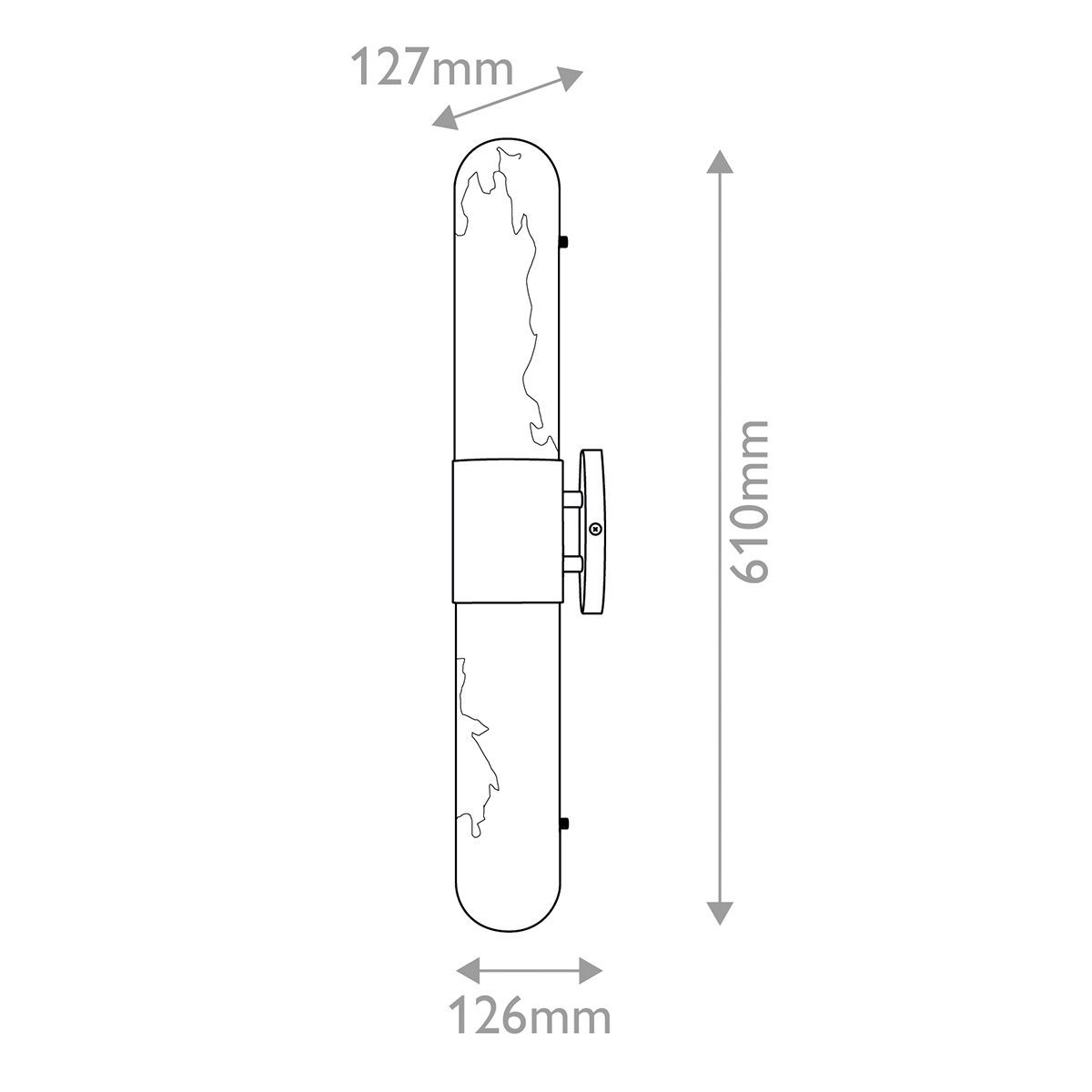 Бра для ванных комнат вертикальное с вытянутым плафоном из алебастра Hinkley в Грозном