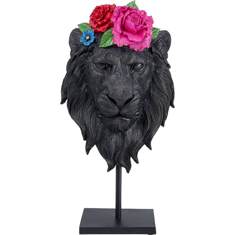 Статуэтка Lion and Flowers Черный Статуэтка Lion and Flowers Черный в Грозном | Loft Concept