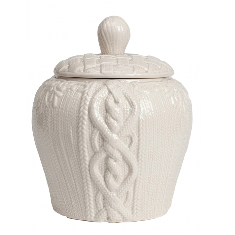 Ваза Knitted Pattern с крышкой Белый Ваза Knitted Pattern с крышкой Белый в Грозном | Loft Concept