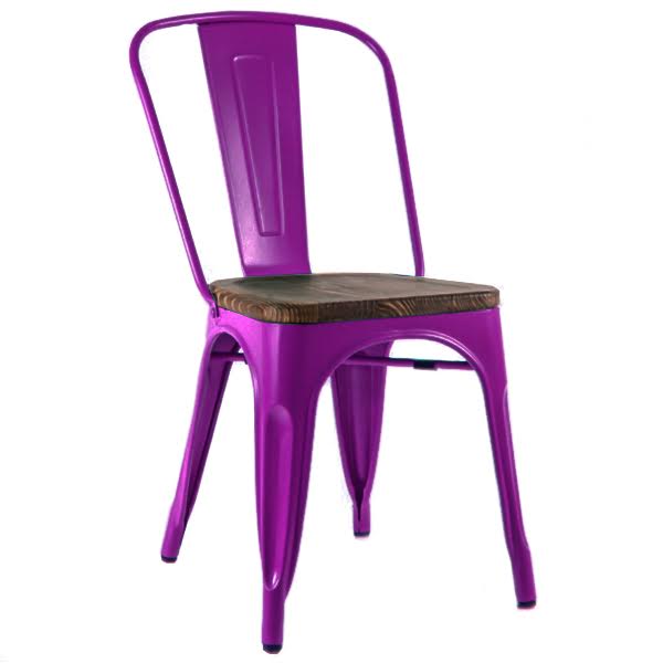 Кухонный стул Tolix Chair Wood Purple Пурпурный Пурпурный Коричневый в Грозном | Loft Concept 