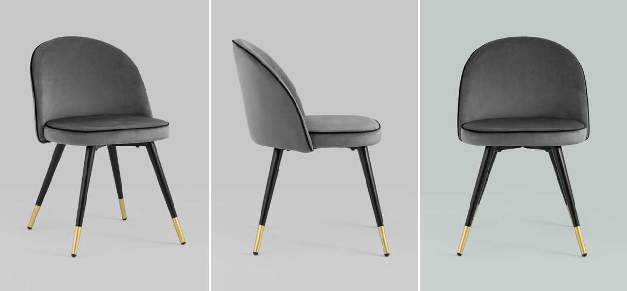 Стул Cooper Chair LUX Серый Велюр - фото