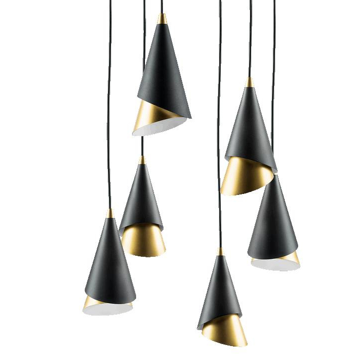 Люстра Lucio Black and Gold 6 Черный Золотой Люстра Lucio Black and Gold 6 Черный Золотой в Грозном | Loft Concept