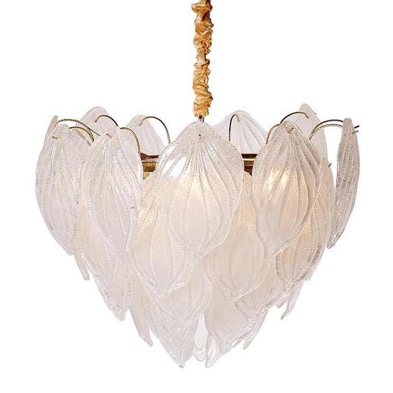 Люстра Textured Glass Chandelier Petal 8 Глянцевое золото Люстра Textured Glass Chandelier Petal 8 Глянцевое золото в Грозном | Loft Concept