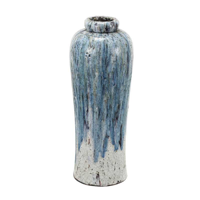 Ваза Terracotta Vase blue-white high Белый Голубой Ваза Terracotta Vase blue-white high Белый Голубой в Грозном | Loft Concept