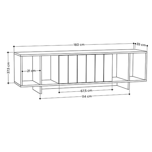 ТВ-тумба с откидной дверцей и 4-мя полками ZITANO TV STAND OAK ТВ-тумба с откидной дверцей и 4-мя полками ZITANO TV STAND OAK в Грозном