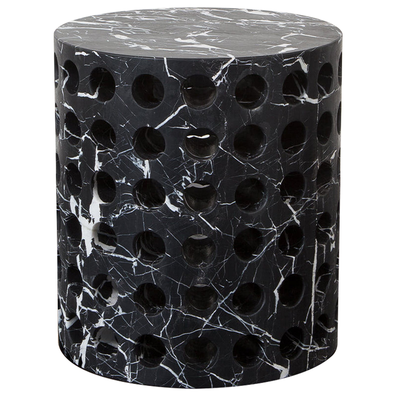 Приставной стол Perforated Side Table дизайн Kelly Wearstler Черный Мрамор Nero Черно-белый Приставной стол Perforated Side Table дизайн Kelly Wearstler Черный Мрамор Nero Черно-белый в Грозном | Loft Concept
