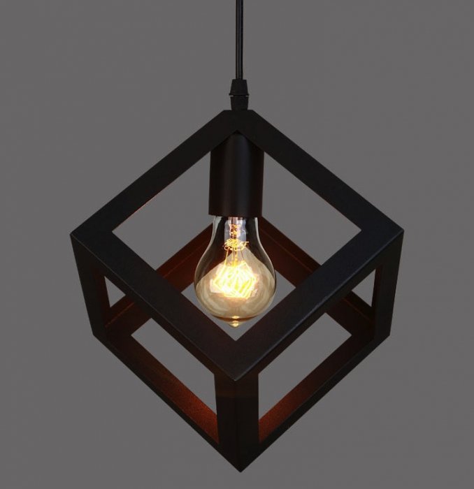 Подвесной светильник Loft Polyedra Cube Черный Подвесной светильник Loft Polyedra Cube Черный в Грозном | Loft Concept