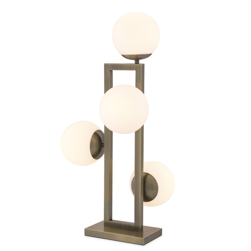 Настольная лампа Eichholtz Table Lamp Pascal brass Латунь Белое матовое стекло Настольная лампа Eichholtz Table Lamp Pascal brass Латунь Белое матовое стекло в Грозном | Loft Concept
