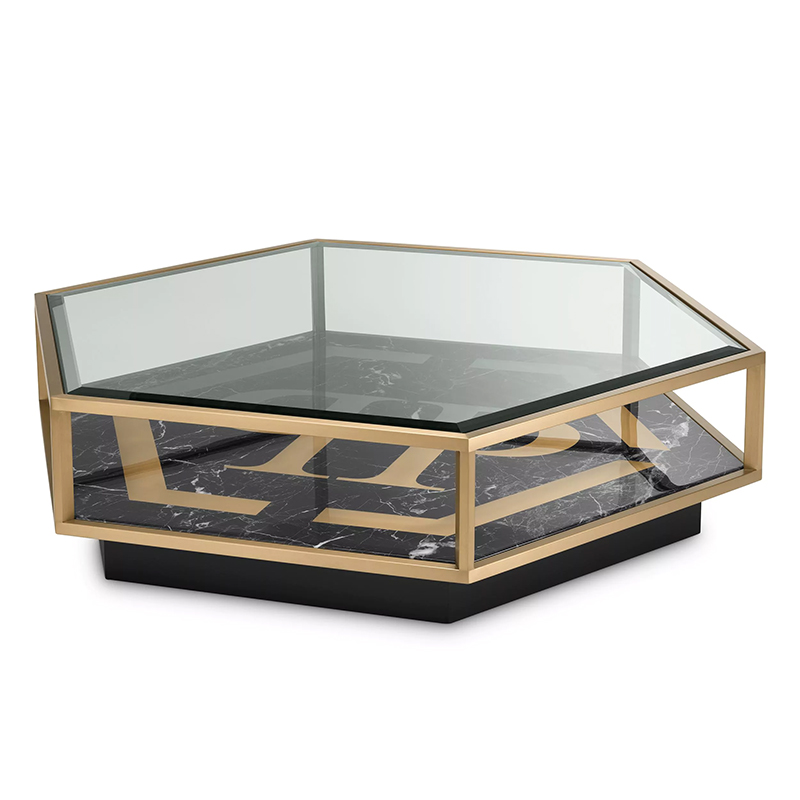 Кофейный стол Philipp Plein Coffee Table Falcon View Прозрачное Стекло Черный Золотой Кофейный стол Philipp Plein Coffee Table Falcon View Прозрачное Стекло Черный Золотой в Грозном | Loft Concept