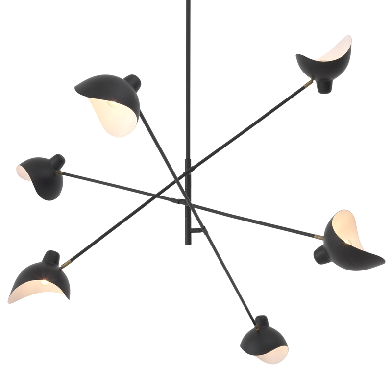 Люстра Eichholtz Chandelier Meryll Black Латунь Античная полированная Черный Люстра Eichholtz Chandelier Meryll Black Латунь Античная полированная Черный в Грозном | Loft Concept