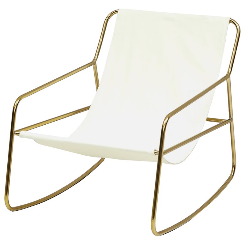 Кресло-качалка Etienne Chair Белый Золотой в Грозном | Loft Concept 