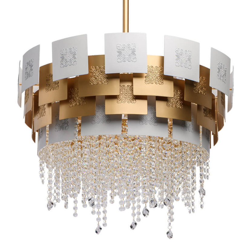 Люстра Engraving Plates White Gold Белый Золотой Люстра Engraving Plates White Gold Белый Золотой в Грозном | Loft Concept