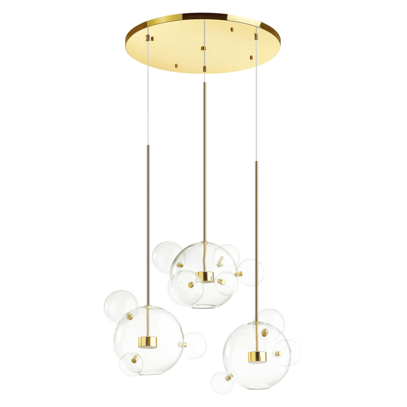Люстра Transparent Bubble Chandelier Gold Circle Глянцевое золото Прозрачный Люстра Transparent Bubble Chandelier Gold Circle Глянцевое золото Прозрачный в Грозном | Loft Concept