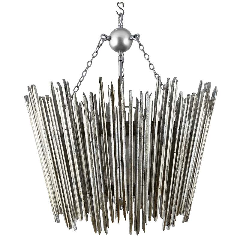 Люстра Ragna Silver Wooden Rods Chandelier Серебряный Люстра Ragna Silver Wooden Rods Chandelier Серебряный в Грозном | Loft Concept