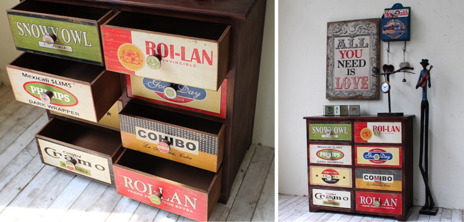 Комод в винтажном стиле с цветными ящиками Hurbor Loft Vintage - Loft-Concept в Грозном