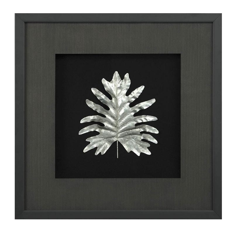 Панно Cassian Oak Leaf Черный Серебряный Панно Cassian Oak Leaf Черный Серебряный в Грозном | Loft Concept