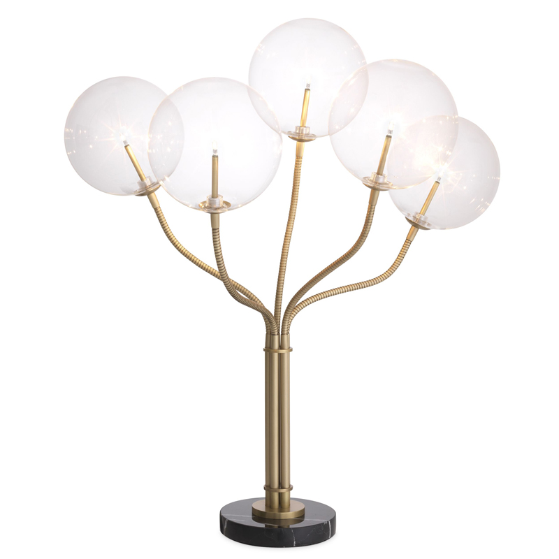 Настольная лампа Eichholtz Table Lamp Elon Латунь Античная полированная Прозрачный Черный Мрамор Nero Настольная лампа Eichholtz Table Lamp Elon Латунь Античная полированная Прозрачный Черный Мрамор Nero в Грозном | Loft Concept