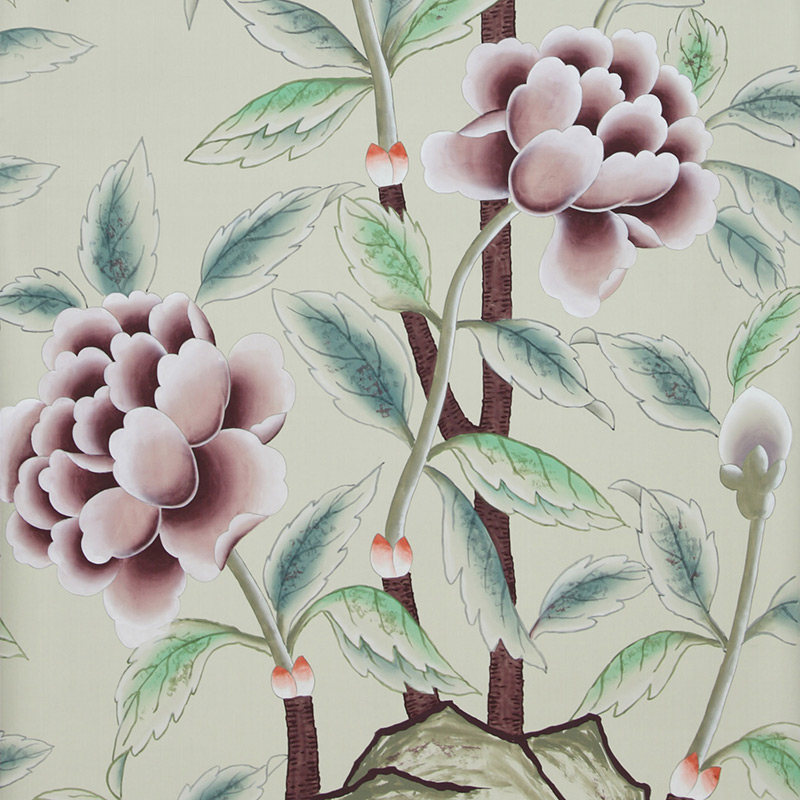 Обои ручная роспись Korean Peony Special Colourway on Icefield dyed silk Обои ручная роспись Korean Peony Special Colourway on Icefield dyed silk в Грозном | Loft Concept