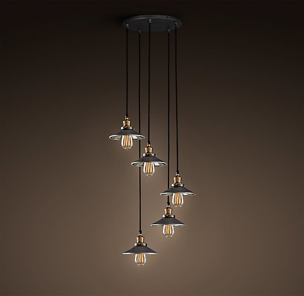 Люстра Loft Cone Pendant Reflector 5 Черный Люстра Loft Cone Pendant Reflector 5 Черный в Грозном | Loft Concept