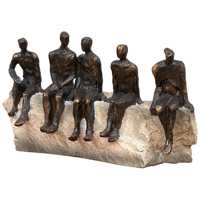 Статуэтка Sitting on the Rock Темная бронза Бежево-серый Статуэтка Sitting on the Rock Темная бронза Бежево-серый в Грозном | Loft Concept