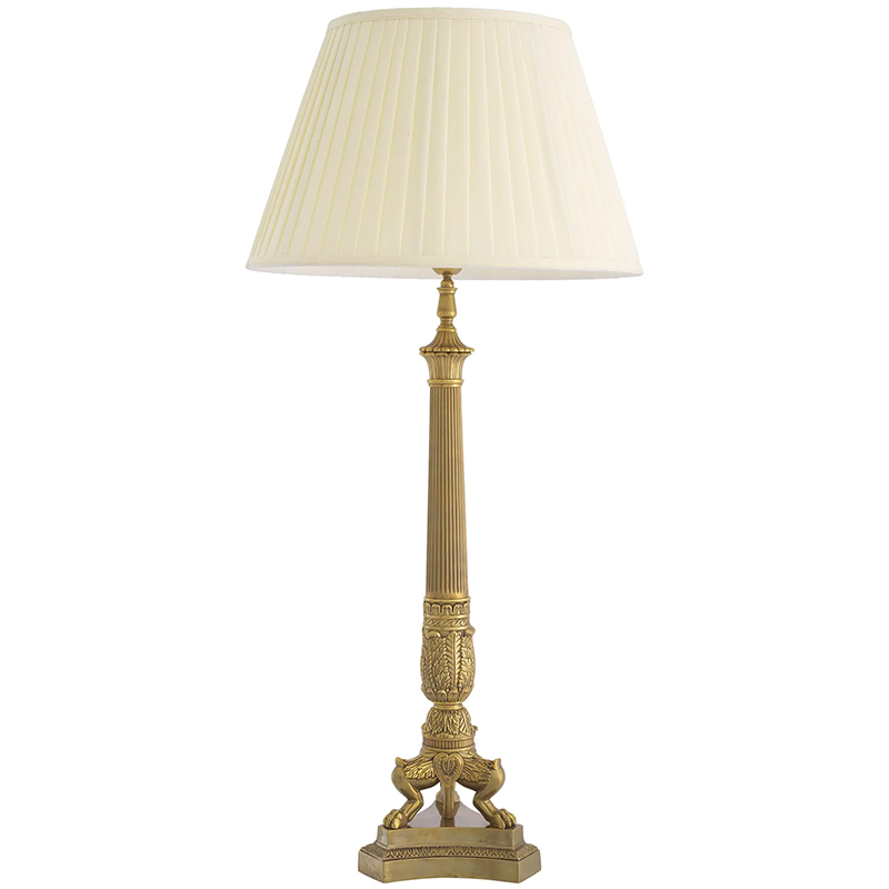Настольная лампа Eichholtz Table Lamp Marchand Brass Латунь Винтажная латунь Кремовый Настольная лампа Eichholtz Table Lamp Marchand Brass Латунь Винтажная латунь Кремовый в Грозном | Loft Concept