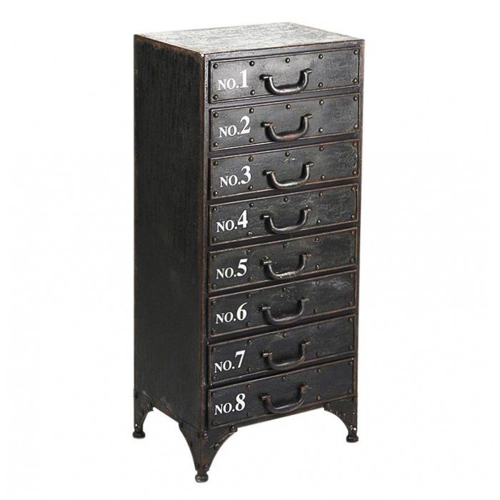Комод металлический в стиле Лофт Industrial Loft Rustic Iron 8 Drawer Dresser Черный Комод металлический в стиле Лофт Industrial Loft Rustic Iron 8 Drawer Dresser Черный в Грозном | Loft Concept