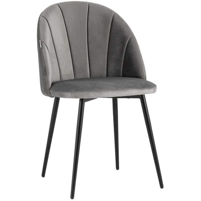Стул Balsari S Chair Серый Велюр Серый Черный Стул Balsari S Chair Серый Велюр Серый Черный в Грозном | Loft Concept